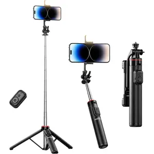 C13D Beauty Creator Tripod with Light - 53" Selfie Stick for , Makeup, Live Streaming & Vlogging with Detachable LED Light and Remote