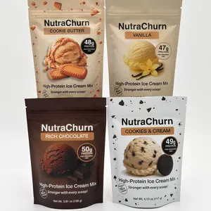 NutraChurn High-Protein Ice Cream Mix 4-Pack Variety – 47–50g Protein Per Pint – For Ninja Creami – Chocolate, Vanilla, Cookies & Cream, Cookie Butter