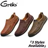 GREKS Men's Classic Slip-On Loafers - Casual Multi-Design Stitching Footwear, Comfortable Driving Moccasins, Flexible Rubber Sole Walking Shoes