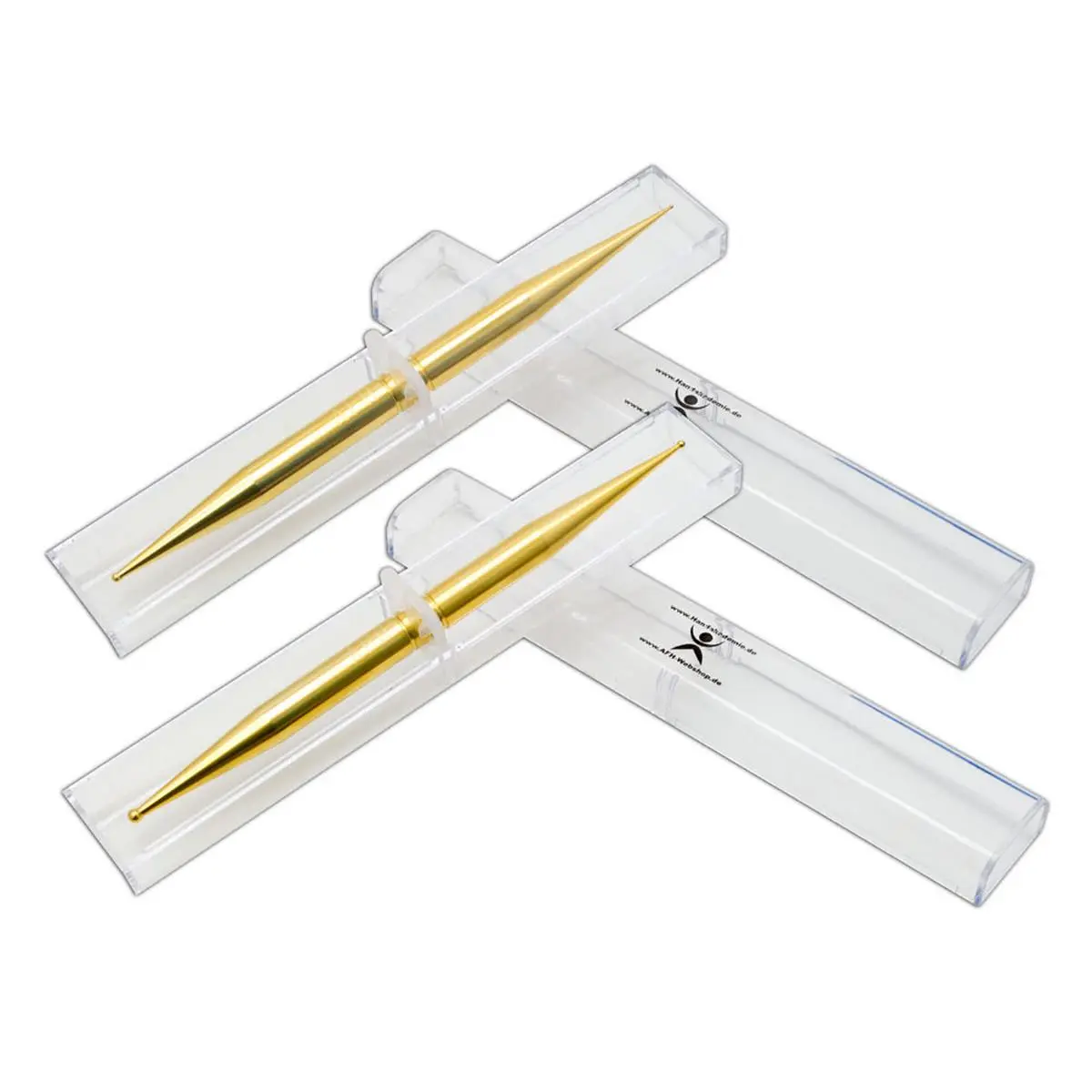 AFH Gold-Plated Metallic Massage Stick Set, 2-Piece Lightweight Tools with Dual Tips for Muscle Therapy and Scar Tissue Relief, Large, Sports & Fitness, Two Piece Set, 0.5 Lbs
