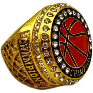 Rings, ROUND BASKETBALL CHAMPIONSHIP — GOLD, PAINTED BALL, Player 19-8
