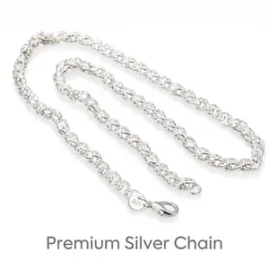 925 Silver Plated Rope Chain with Lobster Clasp, 0.193"Width Necklace Chain for Men Women, Available in 19.69"/23.62" men's jewelry