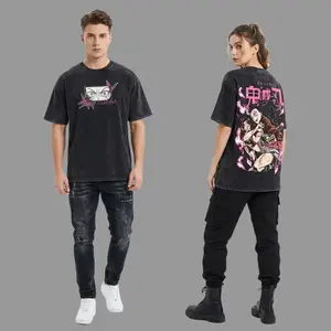 valentine shirts Nezuko Kamado Demon Slayer Kimetsu No Yaiba anime manga Washed t-shirt Menswear 2 sided graphic tee classic vintage unisex merch