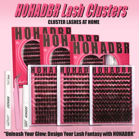 HOHADBR Cartoon Manga Eyelash Clusters, Beginner-Friendly Individual False Lashes for At-Home Make Up Styling, Easy-Apply Cosmetic Extensions, Wispy, Soft Comfortable Wear