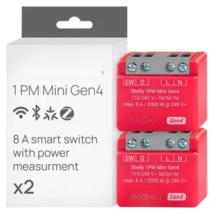 1PM Mini Gen4 | , Zigbee, Matter  Relay  with Power Metering, 1- 8A |  Automation | Alexa, SmartThings, ,  HomeKit Compatible | iOS Android App (2 Pack)