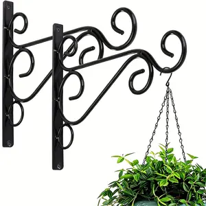 Plant hanger, 12-inch heavy-duty wall-mounted bracket rust-proof plant hook, suitable for hanging plants, bird feeders, lanterns and wind chimes.
