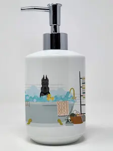 Black Schnauzer Ceramic Soap Dispenser