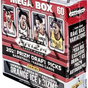 Panini 2021/22 Prizm Draft Picks Basketball MEGA Box 60 Cards with Rare Base Variations & Orange Ice Prizms Unwrap 3 Mega Box Exclusive