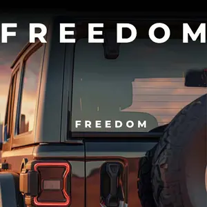 2PCS Freedom Car Decals, Waterproof Self-Adhesive Vinyl Stickers, Universal Car Sticker, Suitable for Cars, Motorcycles and Laptops