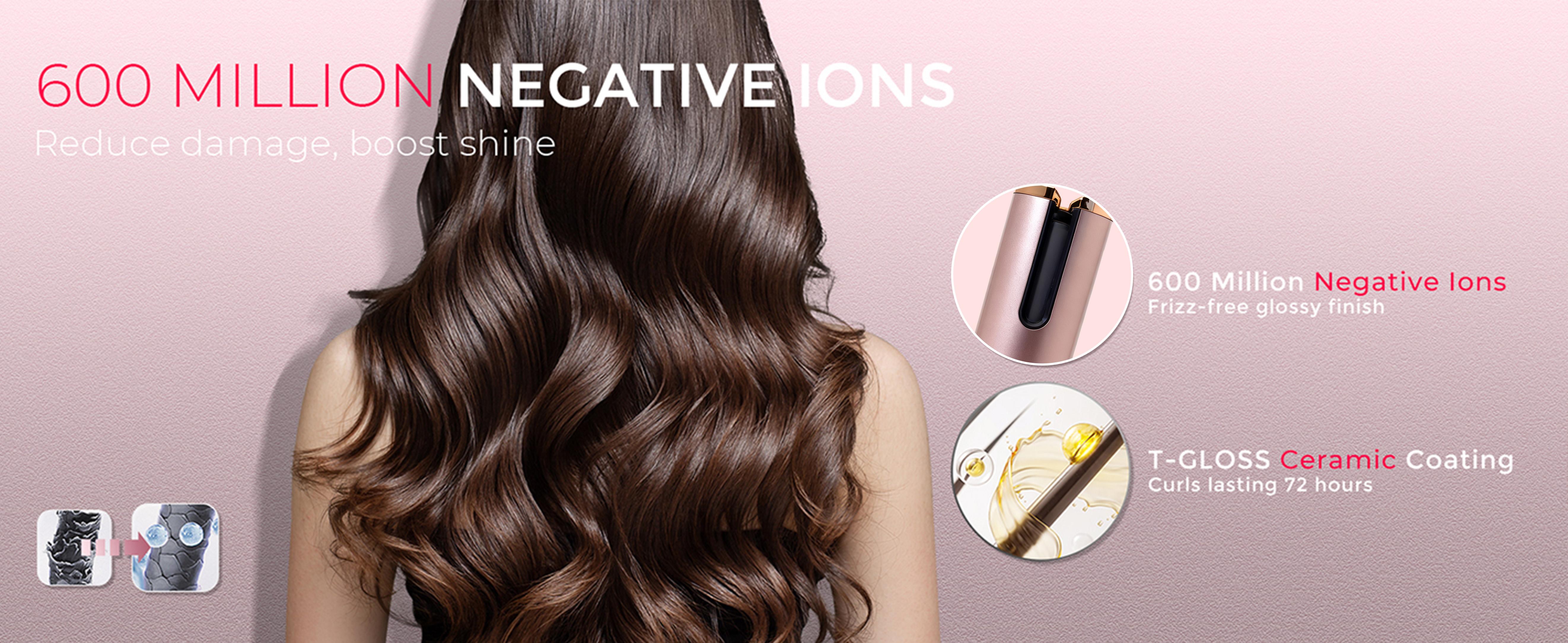 Automatic Curling Iron, Hair Curling Iron for Hair Styling, Cordless Automatic Hair Curler, with 6 Temperature Settings and Timers, Auto Shut-Off, Fast Heating, Rechargeable Cordless Hair Curler 1 (Champagne gold)