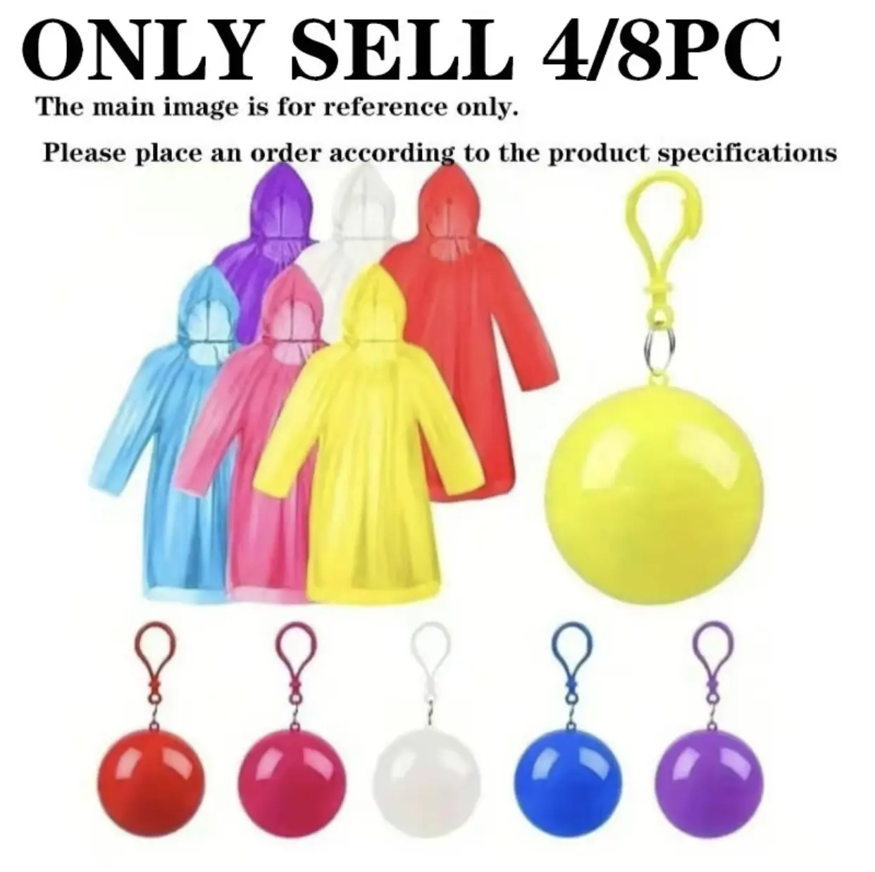 4-Pc Disposable Hanging Decor Raincoats with Pouches, Classic Home Supplies Decorative Element, Portable, Lightweight, Quick-Dry, Waterproof, Quick Protection for Camping&Hiking, Light Outdoor Activities