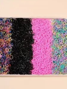 1000pcs Colorful Spring Disposable Hair Ties, Cute Girls' Rubber Hair Bands, Suitable for Women and Pets, All Seasons