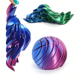 3D Printed Christmas Slime Ball, Deformable Holiday Decoration, Office Desk Toy, Multicolor Gradient New Year Gift, Stress Relief Gadgets