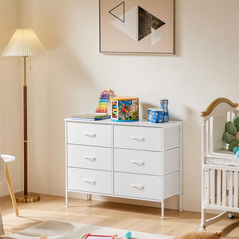 Sweet Furniture S - 6 Fabric Drawer Dresser for Bedroom, Dressers ...