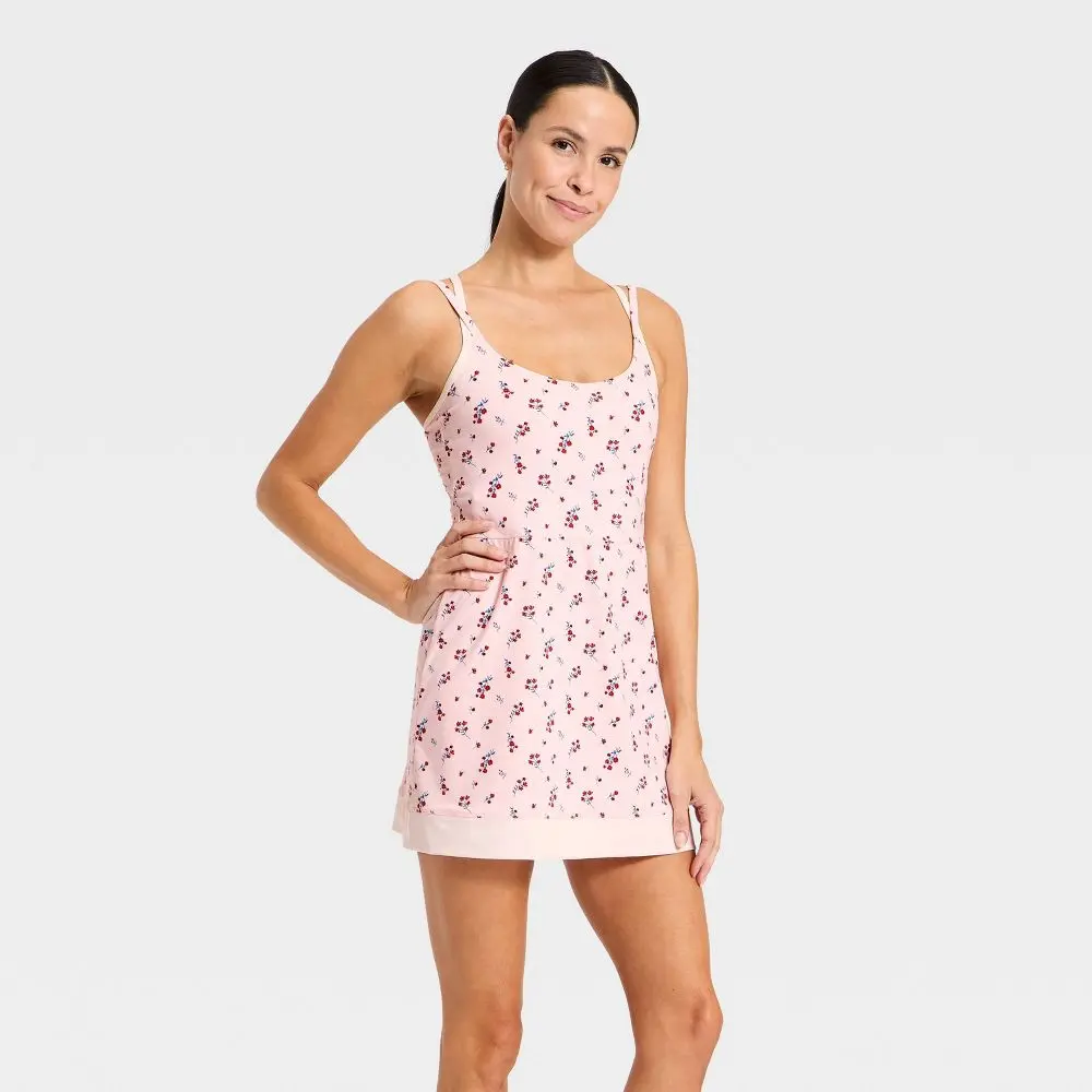 Women's Knit Strappy Pullover Active Dress - All In Motion, Jersey-Spandex Fabric Sports Garment, Nylon