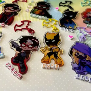 7 Ops Batfam Acrylic Keychains, Superherooooo Anime Bag Charm Gifts