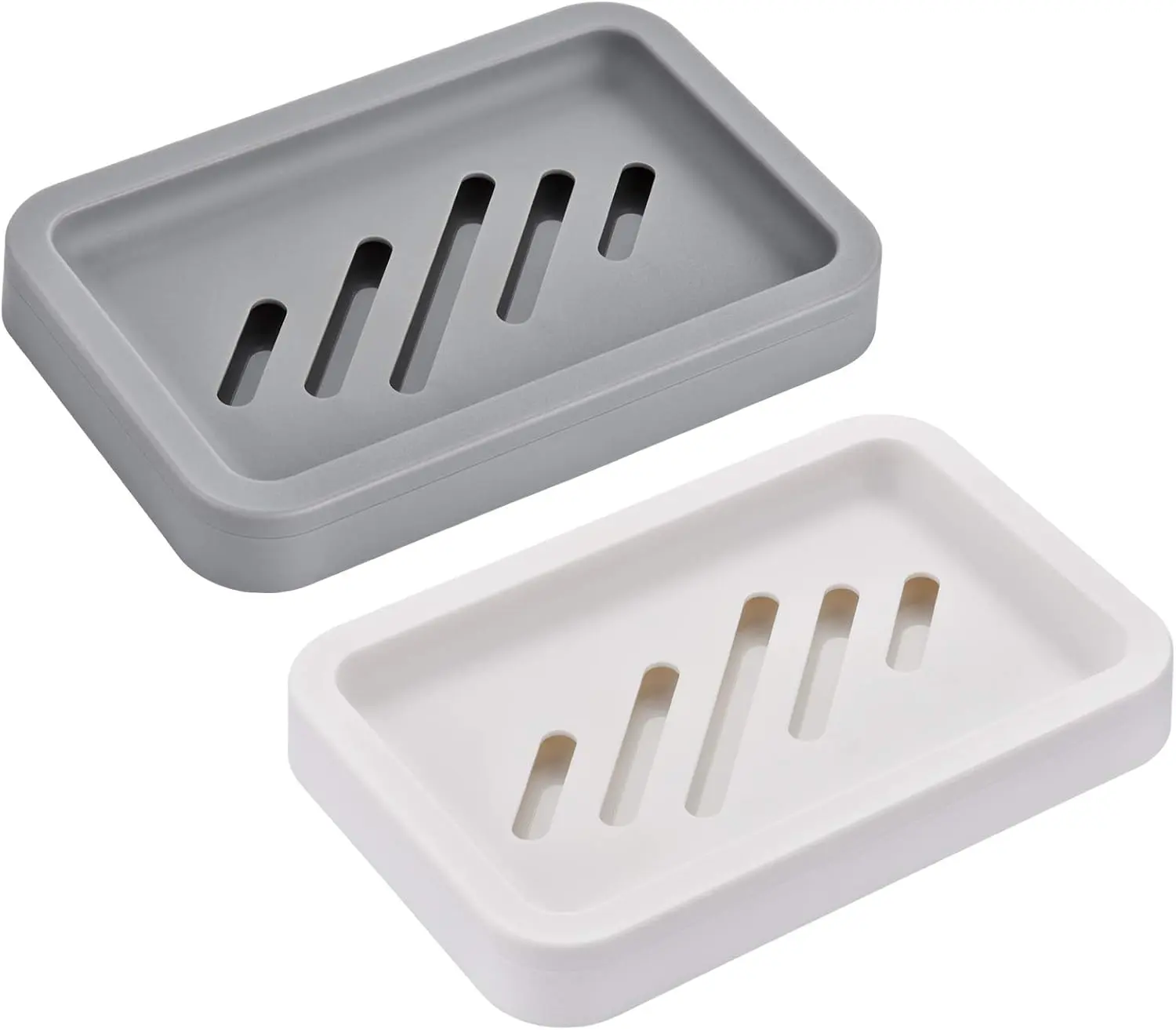 2PCS Draining Soap Dishes, Dishwashing Sponge Holder with Water Tray | Dishwashing Sponge Soap Holder with Water Tray,Keep the Place Dry,Easy to Clean Soap Cases, Suitable for Kitchen,Bathroom