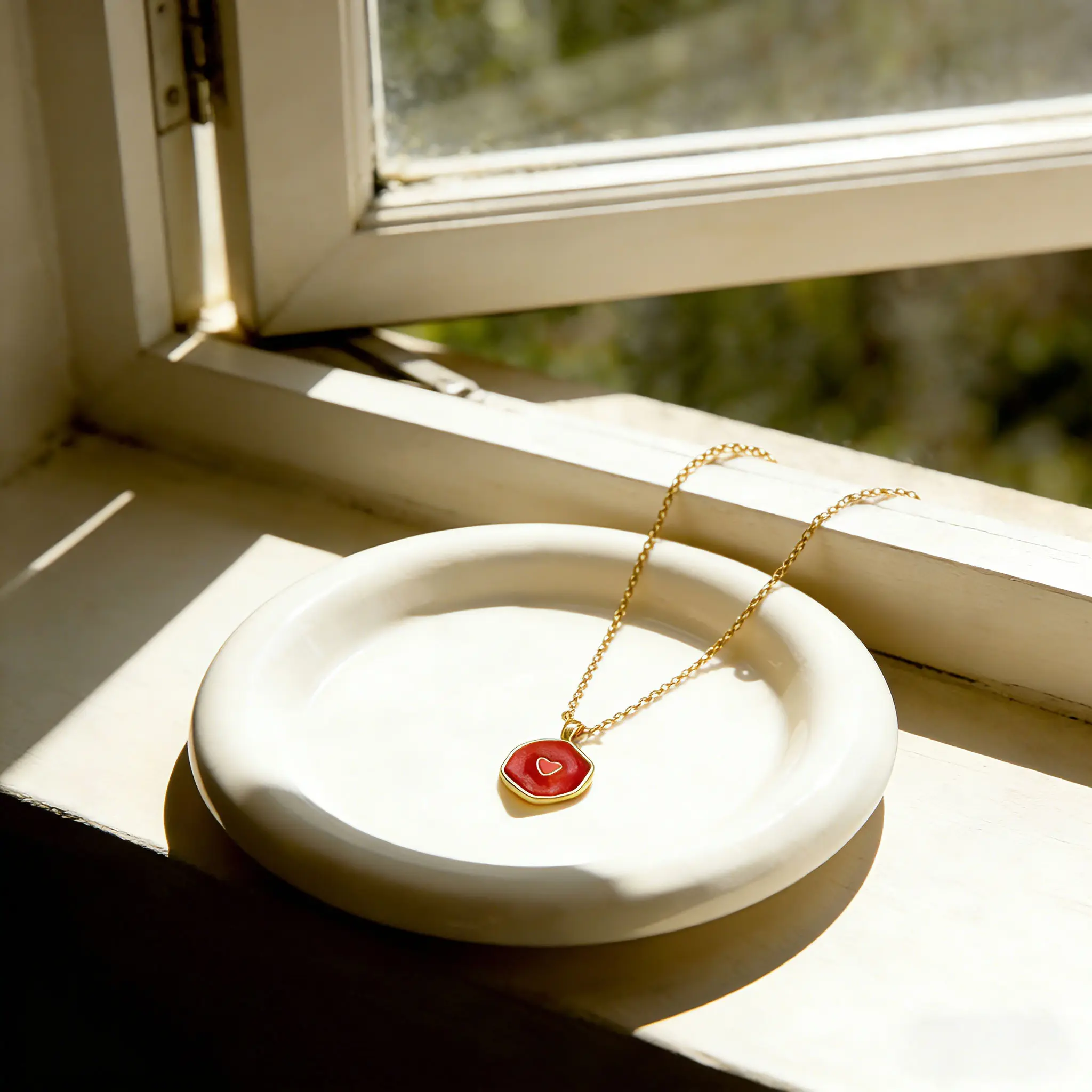 Tewiky 14K Gold Plated Irregular Two-Tone Glow-in-the-Dark Heart Coin Pendant Necklace - For Valentine's Day gifts Tewiky 14K Gold Plated Irregular Two-Tone Glow-in-the-Dark Heart Coin Pendant Necklace - For Valentine's Day gifts