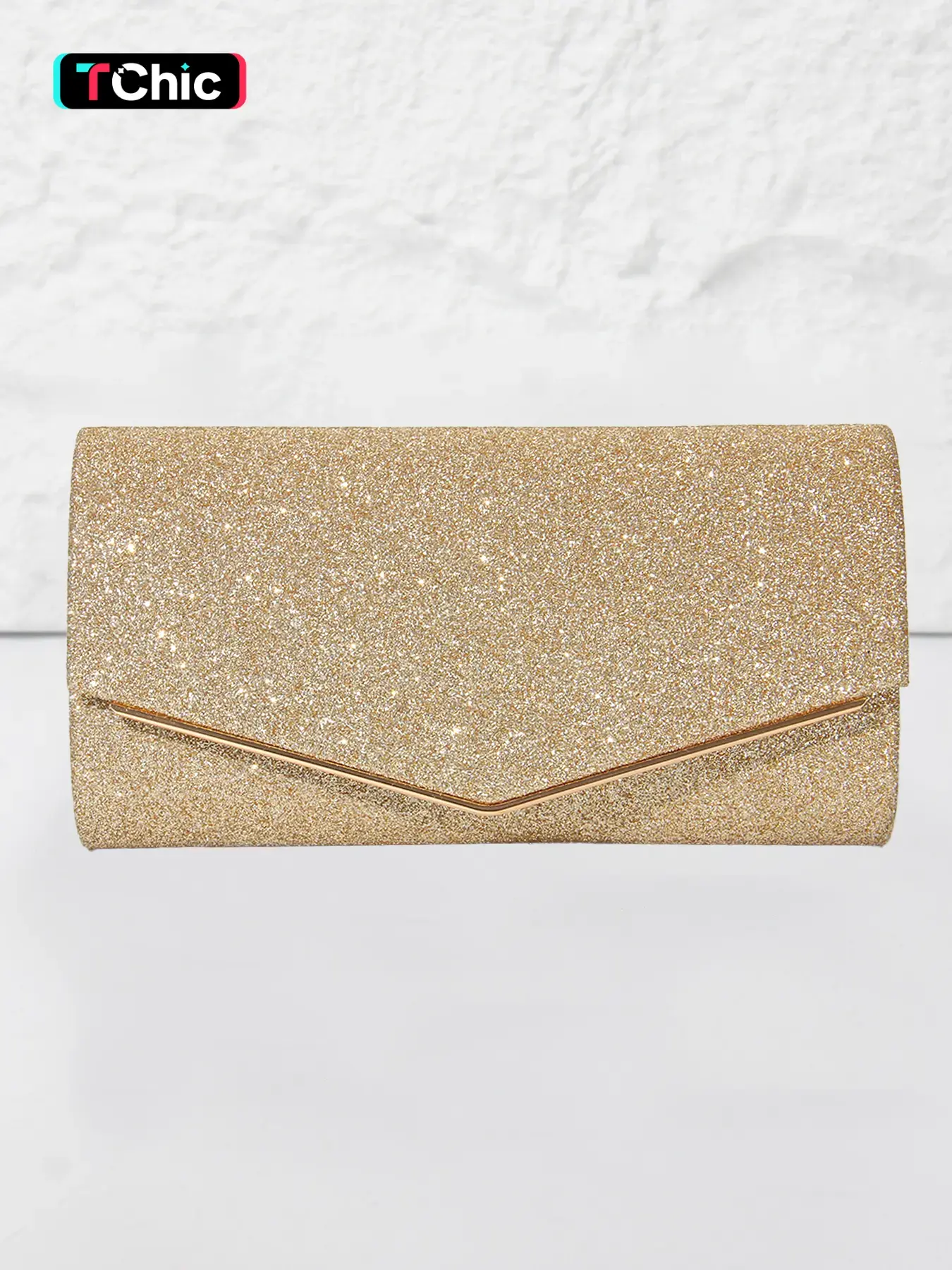 Fashion Ladies Evening Bag Envelope Bag, Clutch, Wedding Guest Clutch, V Metal Decoration, Wallet, Fashionable Versatile Purse, Shoulder Chain Crossbody Bag, Magnetic Closure, Suitable for Wedding, Party, Prom, Homecoming Gift, Holiday Gift