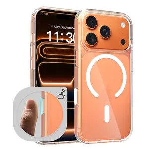 New Transparent Magnetic Case for iPhone 17 with Camera Control Button – 2.0mm Full Coverage Shockproof Design