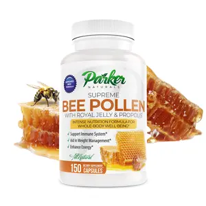 Parker Naturals Supreme Bee Pollen Capsules, 3520 mg Royal Jelly, Bee Pollen, and Bee Propolis Capsules, 150 Capsules Healthcare Supplement