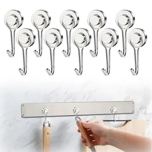 8 rotating hooks, 30-pound heavy-duty magnetic hooks, strong neodymium magnet hooks, suitable for hanging, very suitable for refrigerators and other magnetic surfaces