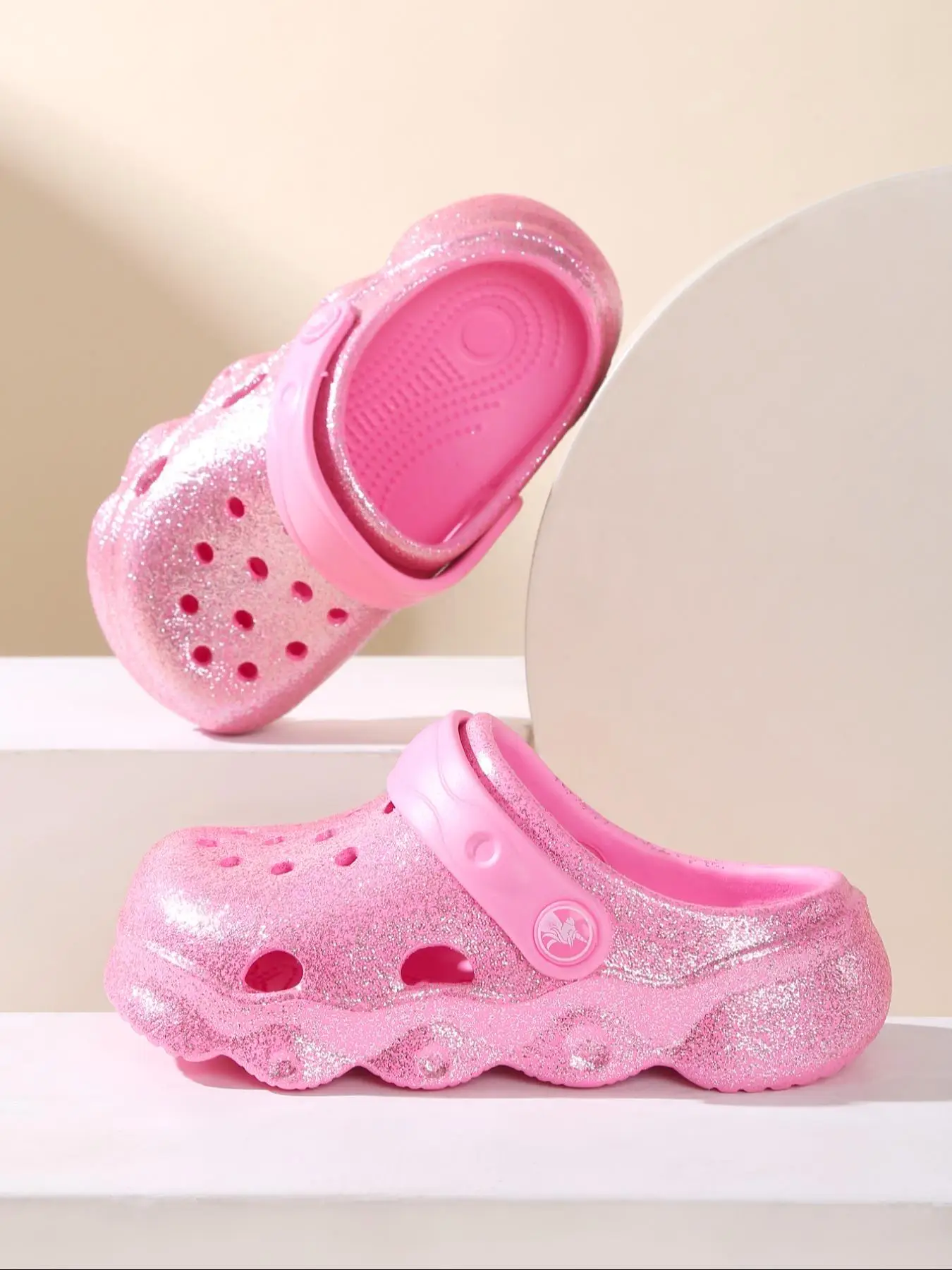 Glitter Design Lightweight Breathable Comfortable Slippers, Casual Comfortable Non-slip Beach Shoes for Girls, Lightweight Slippers for Indoor & Outdo