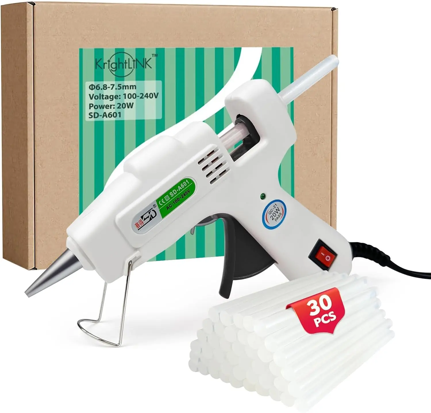 Mini Hot Glue Gun Kit with 30 Glue Sticks 20w Fast Preheating