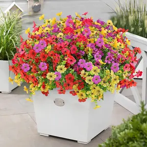 Artificial Flowers, 12pcs/24pcs set Mixed-Color UV-Resistant Fake Flowers, Decorative Faux Flowers for Home, Garden and Yard, Outdoor Flowers, Home Decor without Pot, Artificial Flower Decoration