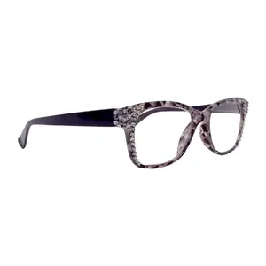 Madison Square, (Bling) Reading Glasses 4 Women W (Black Diamond, Hematite) Genuine European Crystals. +1.5..+3 NY Fifth Avenue (Wide frame)