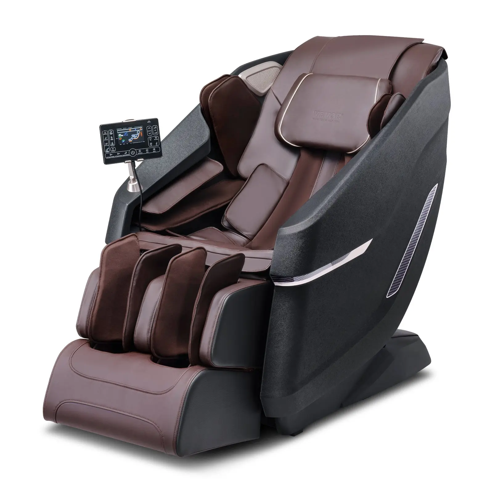 VEVOR Massage Chair with Flexible SL-Track, Full Length Zero Gravity Recliner, 10-18 Auto Modes, 3D Shiatsu, Heating, Bluetooth Speaker, Airbag Massage, Foot Roller & Touch Screen for Muscle Therapy