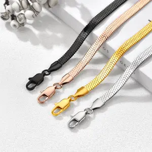 FaithHeart Resizable Ankle Bracelets Stainless Steel Snake Chain Anklets