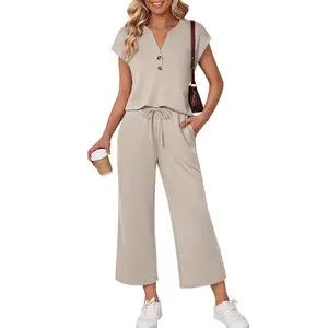 JointlyCreating Two Piece Lounge Set for Women Spring Vacation Beach Travel Airport Outfits Casual Cruise Fashion Clothes & Pants Womenswear Style