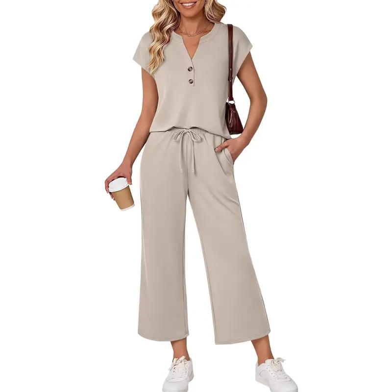 JointlyCreating Two Piece Lounge Set for Women Spring Vacation Beach Travel Airport Outfits Casual Cruise Fashion Clothes & Pants Womenswear Style