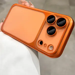 Suitable for iPhone 17 16 15 14 13 12 PROMAX phone case, full coverage matte electroplated PC ultra-thin anti-drop lens film protective cover