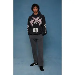 Pacsun Men's Washed Black Straight Leg Sweatpants