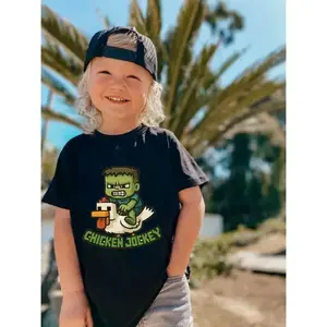 Chicken Jockey Unisex Hilarious youth Shirt, Gamer Gift, Cartoon Graphic Shirt , Quirky Tee for Chicken Lovers Shirt