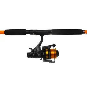 Spinning Combo 7'6" Medium-Heavy Catfishing Rod and Reel, S-Glass & E-Glass Rod with Glow Tip and EVA Foam Handle, Live Baitrunner Reel Pre-Spooled with 20 lb Mono Line, Non-Backlashing Spinning Combos