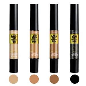 Luxfume Lace Tint Pen 4 Hair Colors Black Light Brown Medium Brown Dark Brown Realistic Scalp Coverage Sweat Resistant Wig Essential