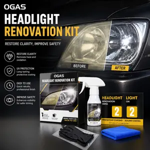 Ogas Headlight Restoration Kit Plus, Yellowing Oxidation Repair, Cleaning Coating Set, Long-Lasting Protection, Car Light Maintenance
