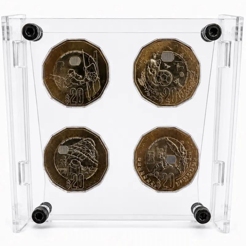 Collection Copa del mundo 4 monedas + acrylico