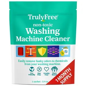 TrulyFree Non-Toxic Washing Machine Cleaner | Removes Odors & Chemicals from Washing Machines | Natural Household Cleaning Supplies | 1 Sachet Pack