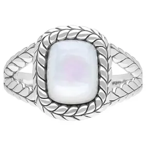 Tiffany Kay Studio Sterling Herringbone Cushion Gemstone Ring