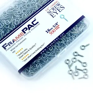 500 Pcs Small Eye Screws Heavy Duty Silver Hook Eyes Bolts Eyelet Screw for Hanging Picture Frame Wall Arts Paintings & Home Decoration