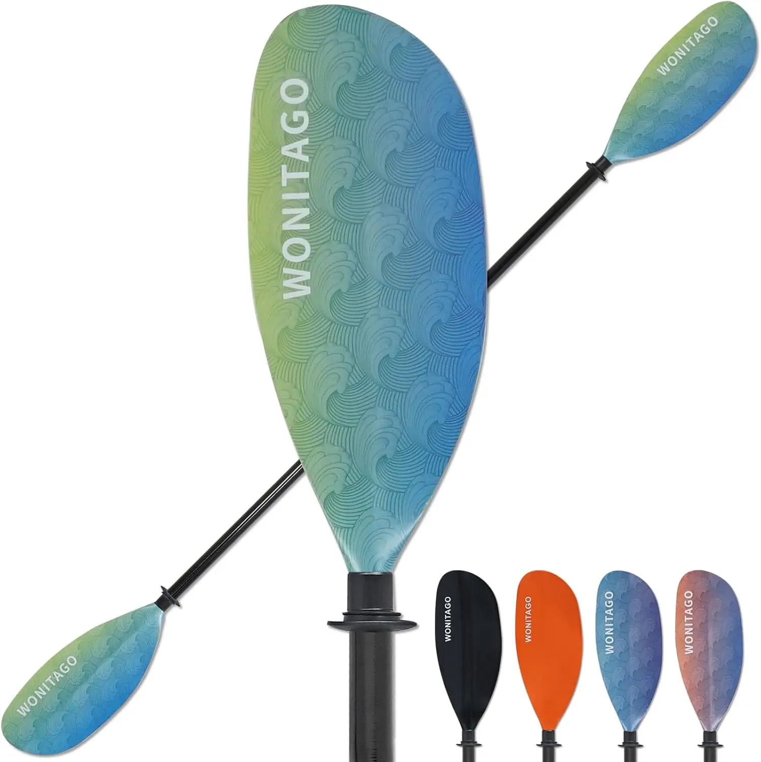 Adjustable Kayak Paddle with Fiberglass Shaft and Nylon Blade | Lightweight and Floating Kayak Oar for Adults, 3-Piece, 210-230 cm/82-90 in, 230-250 cm/90-98 in