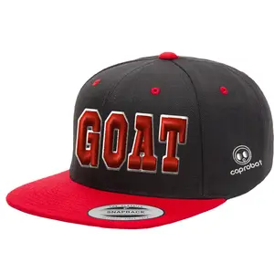 3D Puff Embroidered GOAT Snapback Hat Custom Embroidery Flat Brim Adjustable Snapback Closure Unisex Mens Women Youth Fashion Outfit