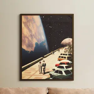 Space Promenade Sci-Fi Art Print Retro Futurism Vintage Collage Wall Decor Poster 2
