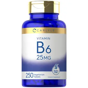 Carlyle Vitamin B6 | 25 mg | 250 Tablets | Supplement for Women and Men | as Pyridoxine Hydrochloride | Vegetarian, Non-GMO, and Gluten Free
