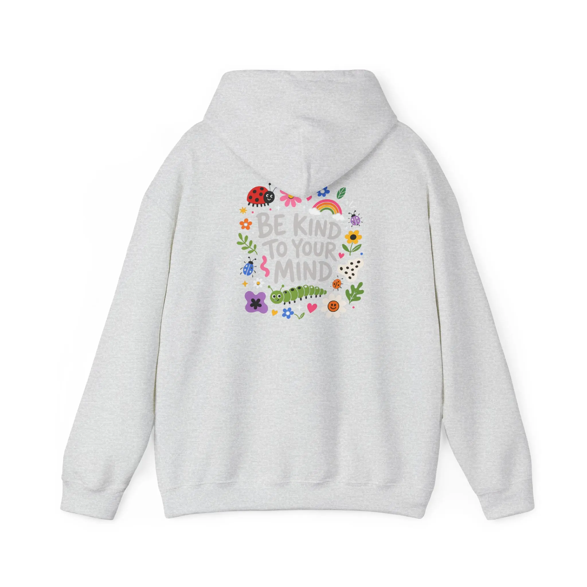Vintage Retro "Be Kind To Your Mind" Caterpillar Graphic Hoodie Aesthetic Oversized Sweatshirt