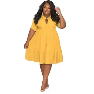 DressElegant White V-Neck Button-Up Shirt Dress with Ruffled Hem - Short Sleeve, Polyester Blend, Summer Chic for Women, Indoor Elegant Attire | Sleek Chic Style | Feminine Touch Fit Casual Collar Fabric Womenswear ComfortSummer outfitsSummer Outfit
